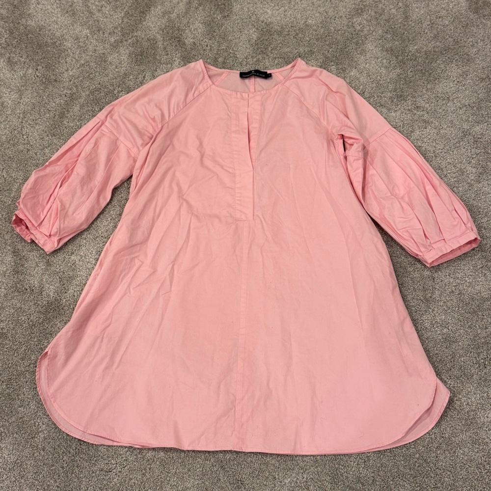 Tuckernuck Pomander Place Maisie Mini Dress Cotton Poplin Pink Size Small
